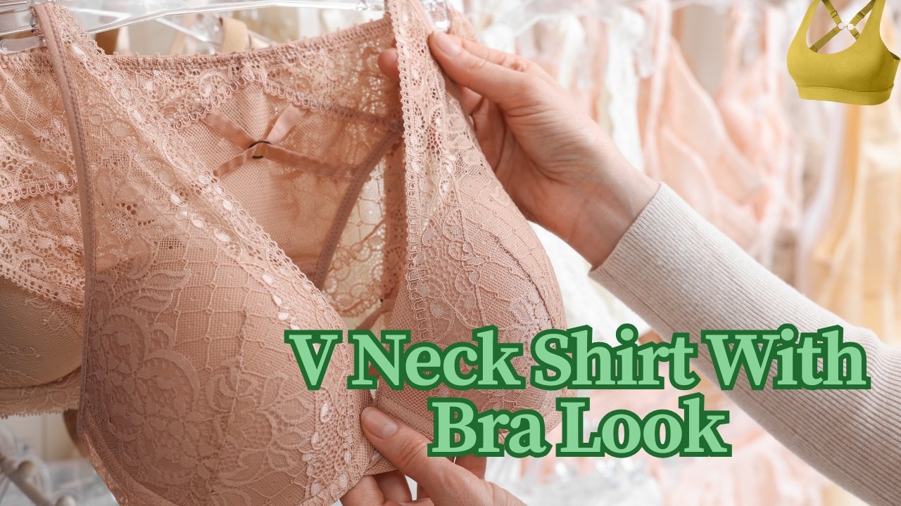 V Neck Shirt With Bra Look